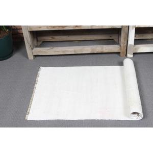 Alfombra Turca, Alfombra Pequeña de 1.8x4 pies, Alfombra Vintage de Lana Blanca Ombré - Product Image 5