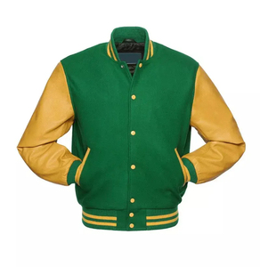 Wholesale Sale Letterman Jacket <b>Men</b> Coat Baseball Letterman Jacket With Leather <b>Arms</b> Custom Logo <b>Men</b> Jacket - Product Image 2