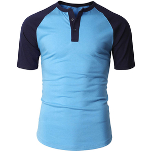 Nouvelle mode pas cher plaine hommes chemises à manches courtes deux tons couleur basique t-shirt taille régulière coupe ajustée QUICK DRY t-shirt pour homme - Product Image 3