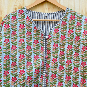 เสื้อแจ็คเก็ตผ้าฝ้ายระบายอากาศลายดอกไม้สำหรับผู้หญิงเสื้อแจ็กเก็ตสไตล์อินเดียใส่ได้ทุกฤดู - Product Image 1