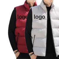 Chaleco Corto Acolchado para Hombre con Logotipo Personalizado, Cortavientos, Transpirable, con Aislamiento Térmico, Estilo Casual, Cierre de Cremallera