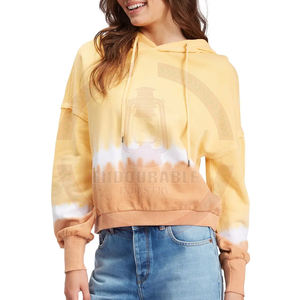 เสื้อฮู้ดแขนยาวลำลองสำหรับผู้หญิง XS ไซส์พิเศษพิมพ์ลายมัดย้อมใส่สบายผ้าเทอร์รี่คุณภาพสูง - Product Image 1