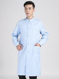 Bata de laboratorio de satén personalizada para hombre, material de Spandex cómodo, uniformes de Hospital personalizados para ropa de trabajo de laboratorio - Product Image 6