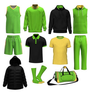 Custom Sublimation Soccer Apparel Kit Men's Green Yellow Reversible Tank Top Shorts Hoodie Polo T-Shirt Pants <b>Socks</b> - Product Image 1