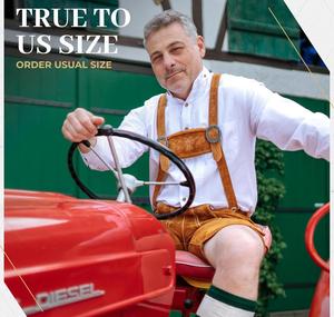 Shemax Trachten Shorts pour hommes Lederhosen Shaded Grey OEM Custom New Bavarian Oktoberfest Lederhosen - Product Image 4
