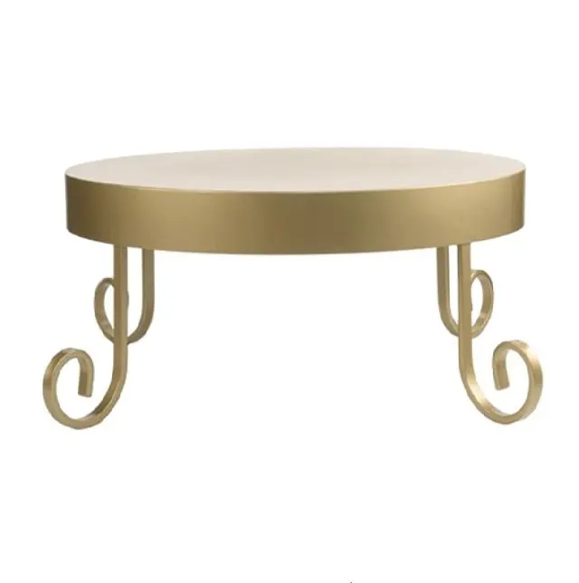 Supporto per torta d'oro Top in marmo nuovo Design supporto per torta nuziale rotondo in metallo supporto decorativo oro per supporto per torta all'ingrosso di nozze