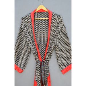 Robe Kimono à fleurs pour femmes, tenue de nuit longue et légère faite à la main, robe sexy d'été, genou, ODM, nouveauté - Product Image 4