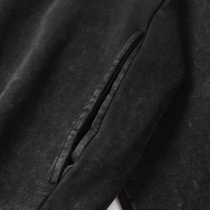 เสื้อฮู้ดดี้ผู้ชายผ้าฝ้าย 100% คุณภาพสูง สไตล์วินเทจ ล้างสีแบบแอซิด หนานุ่ม คอกลมเรียบง่าย สั่งผลิตจำนวนมาก สำหรับฤดูใบไม้ร่วง เป็นมิตรกับสิ่งแวดล้อม - Product Image 3