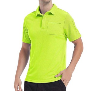 Polyester/coton de haute qualité 220 g/m² OEM personnalisé, t-shirt pour hommes en taille plus, jersey, poches poitrine, manches courtes, style streetwear - Product Image 1