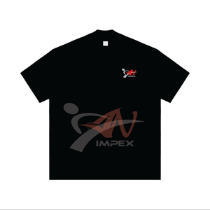 Camiseta de Cuello Alto de Algodón Personalizada para Hombre, 320G, Talla 3XL, Hombros Caídos, Ajuste Holgado, Camiseta Lisa de Gran Peso - Product Image 4