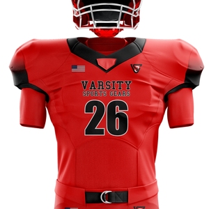 Custom <b>Red</b> Black American Football Uniform Men Team Jersey Pants Breathable Moisture-Wicking Tackle Twill Durable Front - Product Image 2