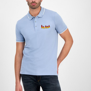 Chemise pour homme en polyester/coton de haute qualité, tricotée, respirante, légère, confortable, col chemise, manches courtes, personnalisable - Product Image 1