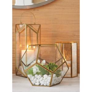 Hot Selling Brass and Glass Hurricanes Candle <b>Lantern</b> Gold Finished for Home & Christmas Floor Lights Decorations - Product Image 2