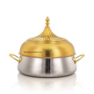 Marmite moderne en acier inoxydable de qualité supérieure, fait main, de luxe, avec couvercle en forme de casserole, chauffe-plats de table, utilisation en cuisine, écologique, au gaz - Product Image 5