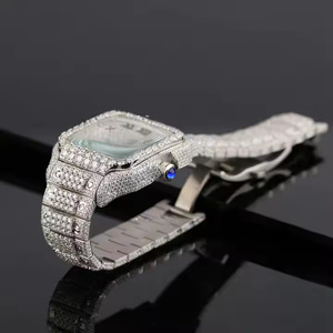 Montres en moissanite faites à la main en gros, testées au diamant, montres de luxe pour hommes, boîtier en acier inoxydable de haute qualité, céramique Shanghai - Product Image 5