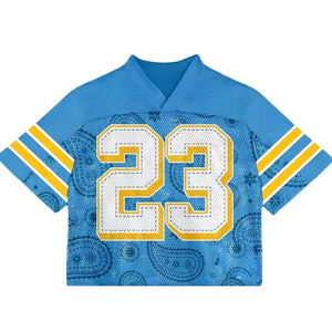 Camiseta deportiva de malla con logotipo personalizado de alta calidad para hombre, camiseta de fútbol recortada de talla grande con estampado sublimado - Product Image 2