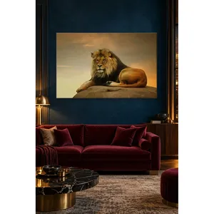 Impression sur toile Fida Lion sur rocher au coucher du soleil - Product Image 3