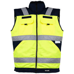 Chaleco de Seguridad Reflectante Fluorescente Impermeable de Alta Visibilidad Unisex para Trabajo con Logotipo, Poliéster para Construcción - Product Image 1