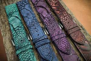 สายนาฬิกาหนังนกกระจอกเทศแท้สำหรับสมาร์ทวอทช์สายนาฬิกาสำรอง20มม. 22มม. - Product Image 6