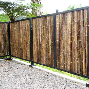 Black <b>Bamboo</b> Fencing Decorative Privacy <b>Screen</b> Elegant Outdoor Turning Tool Tool <b>Fence</b> Panel - Product Image 4