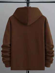 Sudadera con capucha de gran tamaño informal, jersey de lana de algodón suave personalizado, jersey de moda OEM con bolsillo para hombres y mujeres - Product Image 3