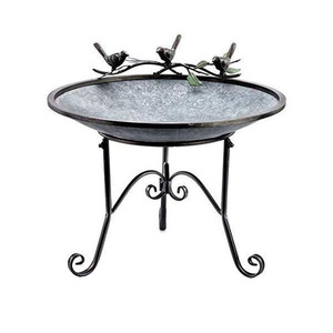 Good Quality Modern Green Metal Birdbath for Garden Ornaments Home Garden <b>Decoration</b> <b>Birds</b> Bath Feeding Stand Outdoor Balcony - Product Image 3