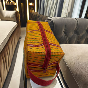 Handmade Eco-Friendly Women's Zipper Case Design Multicolor Striped <b>Pouches</b> Geometric Made Recycled Nylon Woven Material - Product Image 4