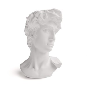 Escultura Decorativa de Resina de David de 31 cm, Blanca, Tradicional Italiana, Florero de Mesa - Product Image 1