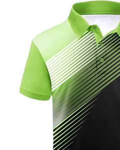 Camiseta Polo Personalizada para Hombre, Diseño de Rayas Diagonales Verde y Negro, Manga Corta, Camiseta de Golf, Tejido Transpirable y Suave, Personalización OEM - Product Image 3