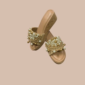 Fashion Trend Embellished Open Toe <b>Platform</b> Sandals <b>with</b> Bead Decoration for Outdoor Use - Product Image 5