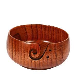 Cuenco Portátil de Madera Maciza con Acabado Liso para Hilos de Ganchillo |   Soporte de Hilo para Tejer Ecológico y Duradero para una Alimentación Fácil del Hilo - Product Image 1