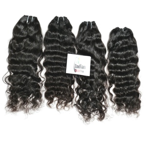 100% naturel noir crépus soyeux indien Remy Extensions de cheveux humains vague profonde Bundle pour les femmes - Product Image 2