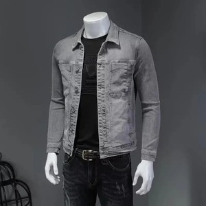 Veste en jean classique pour hommes haut de gamme Street Style automne nouveauté mince longueur régulière - Product Image 2