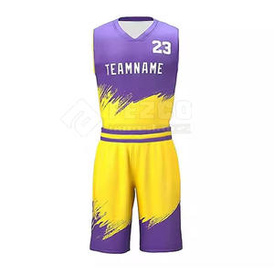 Conjuntos de Uniformes de Baloncesto Transpirables de Alta Calidad en Color Personalizado para Hombres Adultos, 100% Poliéster, Sin Mangas, Servicio OEM - Product Image 3