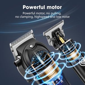 Tondeuse à Cheveux Professionnelle Sans Fil Rechargeable pour Hommes, Kit en Acier Inoxydable 2500mAh avec Écran LED, Étanchéité IPX7, Instructions en Français pour Barbiers - Product Image 5