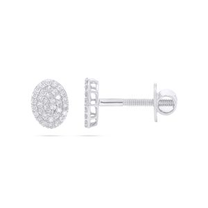 Round Diamond <b>Screw</b> <b>Back</b> Stud <b>Earring</b> <b>For</b> Her - Product Image 3