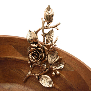 Elegance Stylish <b>Decorative</b> Salad <b>Bowl</b> Made of Wood <b>Bowl</b> Antique <b>Gold</b> Rose Design <b>Decorative</b> <b>Bowl</b> for Wedding Party Use - Product Image 2