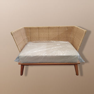 ชุดโซฟาแบบแบ่งส่วนทำจากไม้ซันไคพร้อมพนักพิงหวายดีไซน์ใหม่จากโรงงาน - Product Image 1