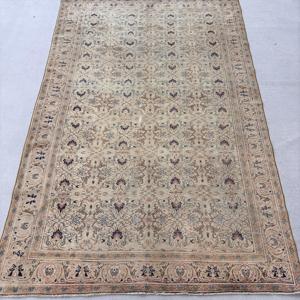 Turkish 6.4x9.9 ft Rug, Large Vintage Rug, <b>Brown</b> Floral <b>Wool</b> Rug - Product Image 1