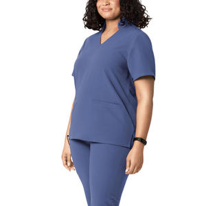 Uniformes Médicos de Spandex/Poliéster con Logotipo Personalizado del Fabricante Directo, Cuello Multiusos, Tallas Grandes, Conjuntos de Uniformes de Enfermera - Product Image 3