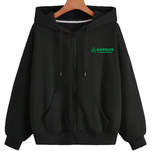 Sweat à capuche zippé d'hiver de qualité supérieure, coupe oversize, effet délavé soleil et usé, style streetwear, en molleton/éponge française, séchage rapide et respirant - Product Image 4