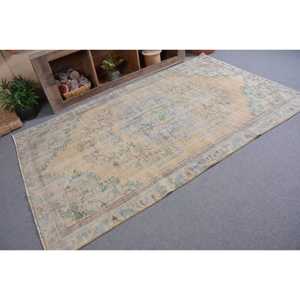 Tapis turc vintage 5,1x8,5 pieds, tapis persan bleu - Product Image 2