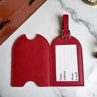 Étiquette de bagage personnalisée en cuir véritable, faite à la main, élégante et luxueuse, avec nom personnalisé, cadeau de voyage pour couple LTT-00012