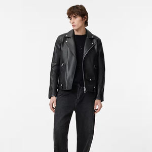 Chaquetas de Cuero Personalizadas OEM para Hombre, Estilo Popular de Otoño, Chaqueta de Cuero para Hombre, Ropa de Moda, Chaquetas de Cuero Puro con Cremallera para Hombre - Product Image 2