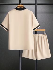 Ensemble de vêtements de sport d'été deux pièces pour hommes Vêtements d'extérieur décontractés en nylon respirant à séchage rapide avec logo personnalisé Ensemble assorti à la mode - Product Image 2