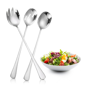 Cuillère à dessert aux fruits en acier inoxydable à usage domestique haut de gamme Cuillère et fourchette à salade en acier miroir avec poignée unique - Product Image 3