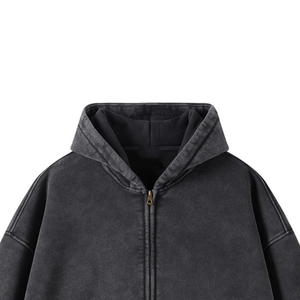 Professional Manufacturers Made Men Acid Wash <b>Zipper</b> <b>Hoodies</b> Street Wear Style Acid Wash <b>Zipper</b> <b>Hoodies</b> Customized - Product Image 3