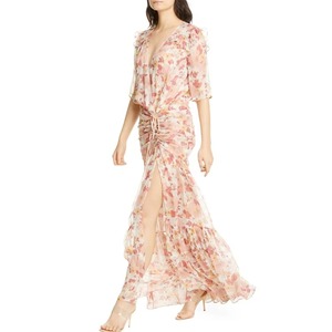 Verano gasa Floral Maxi Vestido de playa Casual mujeres personalizado largo elegante Halter espalda descubierta Maxi vestido señoras - Product Image 1