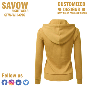 <b>Women</b> Solid Hoodies 100% Cotton Oversized Pullover Hooded Fleece <b>Zip</b> Breathable <b>Jackets</b> Custom Winter Streetwear Regular Front - Product Image 2