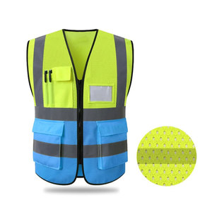 Logotipo personalizado Hombres Verde Multi Bolsillo Seguridad Construcción Trabajo Seguridad Chaleco Reflectante Softshell Chaleco - Product Image 5